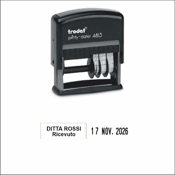 Timbro datario autoinchiostrante piastra Trodat 4813 - Timbri24.store