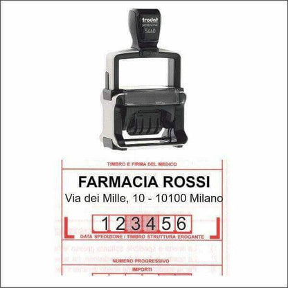 Timbro Autoinchiostrante Trodat Professional 5460/FARM datario farmacia - Morando Timbri