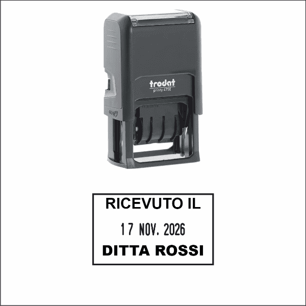 Timbro datario autoinchiostrante con piastra Trodat 4750 - Timbri24.store