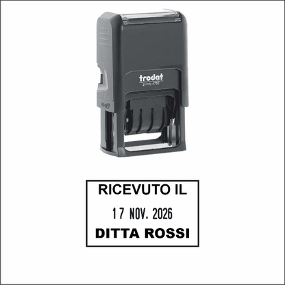 Timbro datario autoinchiostrante con piastra Trodat 4750 - Timbri24.store