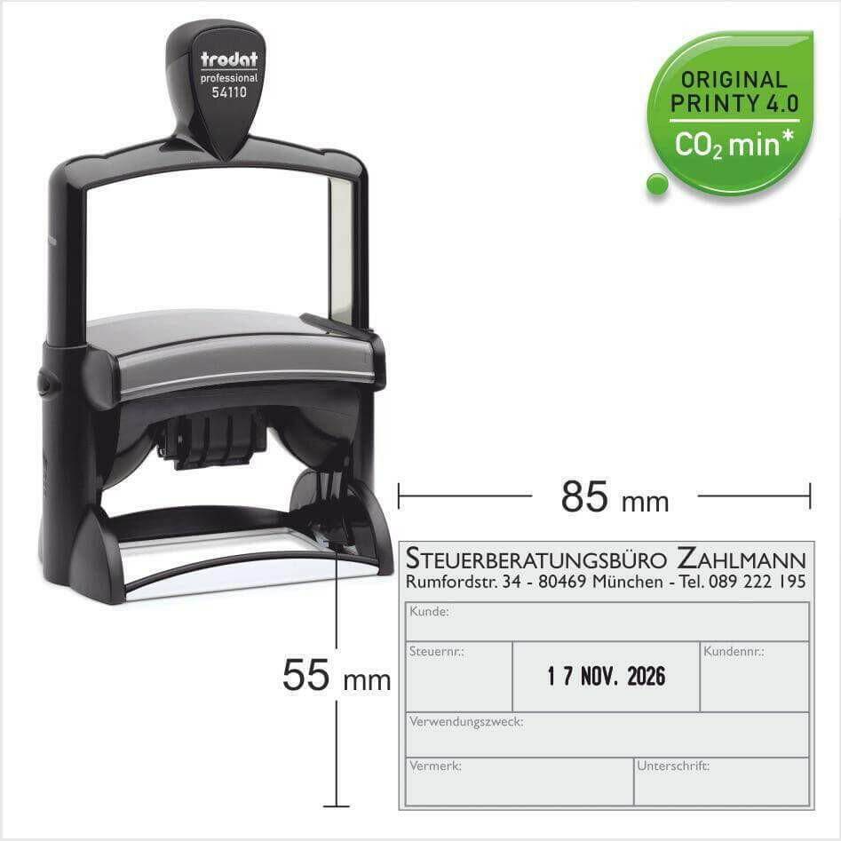 Timbro datario autoinchiostrante piastra Trodat Professional 54110 - Timbri24.store