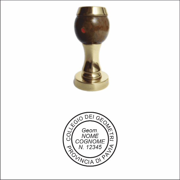 Timbro manuale in legno e ottone rotondo Ø 30 mm - Morando Timbri