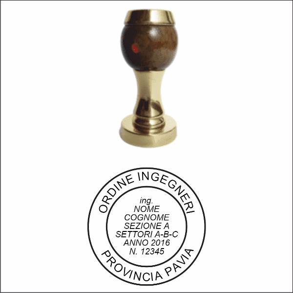 Timbro manuale in legno e ottone rotondo Ø 40 mm - Morando Timbri