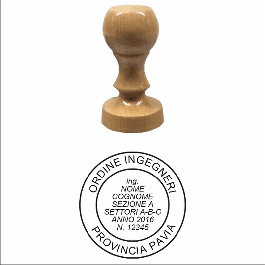 Timbro manuale in legno rotondo Ø 40 mm - Timbri24.store